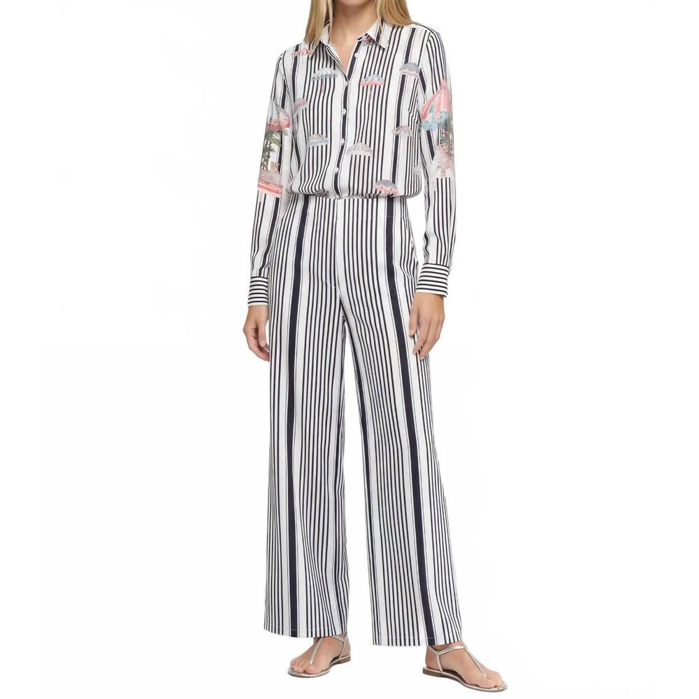 NEW VILAGALLO women's striped trousers in black dolce far niente stripe